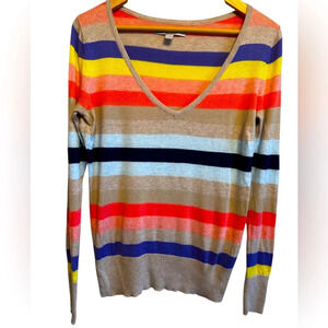 Old Navy rainbow Pullover V-neck sweater. Size S